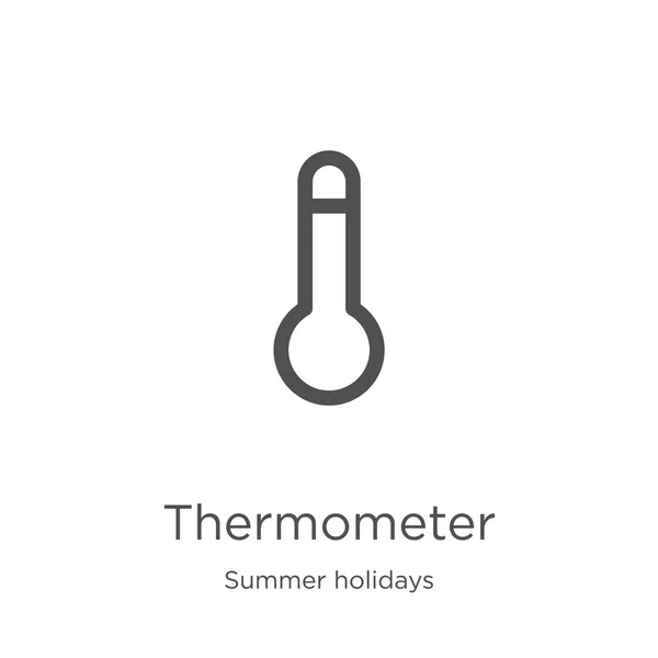 Thermometer-Symbolvektor aus der Sommerferienkollektion. dünne Linie Thermometer umreißt Symbol Vektor Illustration. Umriss, dünne Linie Thermometer-Symbol für Website-Design und mobile, App-Entwicklung. — Stockvektor