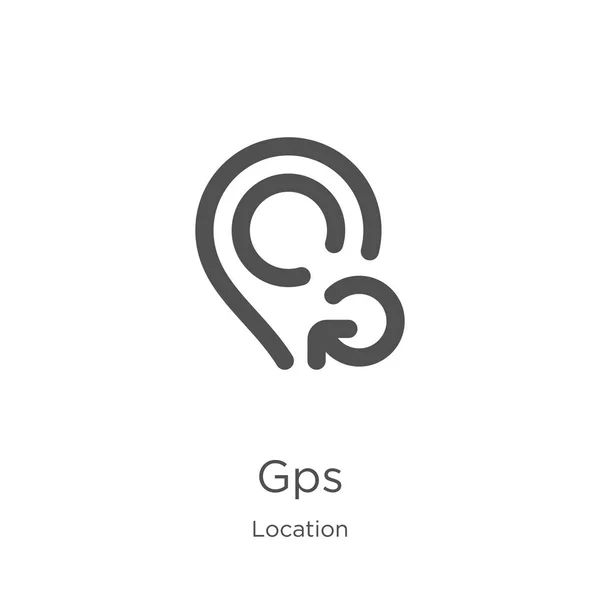 GPS-ikonen vektor från plats samling. Tunn linje GPS-kontur ikon vektor illustration. Kontur, tunn linje GPS-ikon för webbdesign och mobil, App utveckling. — Stock vektor