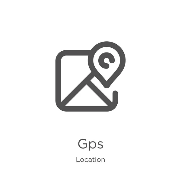 GPS-pictogram vector van locatie verzameling. Dunne lijn GPS overzicht pictogram vector illustratie. Overzicht, Thin Line GPS-pictogram voor website-ontwerp en mobiele, app-ontwikkeling. — Stockvector