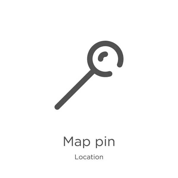 Map pin icon vector from location collection. Thin line map pin outline icon vector illustration. Outline, thin line map pin icon for website design and mobile, app development. — Stock Vector