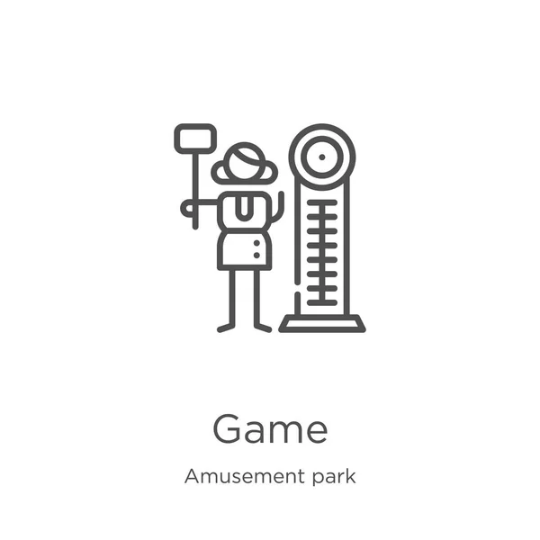 Εικονίδιο του παιχνιδιού από τη συλλογή πάρκων ψυχαγωγίας. Εικόνα διανυσματικών εικονιδίων περιγράμματος παιχνιδιού γραμμής. Περίγραμμα, εικονίδιο λεπτού παιχνιδιού γραμμής για σχεδιασμό ιστοσελίδων και κινητά, ανάπτυξη εφαρμογών. — Διανυσματικό Αρχείο