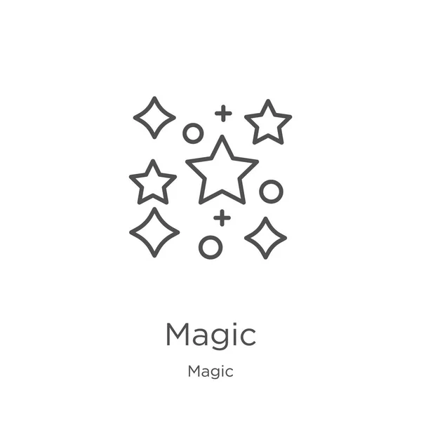 जादू संग्रह से जादू आइकन वेक्टर। पतली रेखा जादू आउटलाइन आइकन वेक्टर चित्र। आउटलाइन, पतली रेखा जादू प्रतीक वेबसाइट डिजाइन और मोबाइल, ऐप विकास के लिए . — स्टॉक वेक्टर