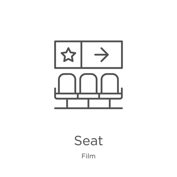 Zadel pictogram vector uit film collectie. Dunne lijn stoel omtrek pictogram vector illustratie. Overzicht, dun lijn stoel pictogram voor website-ontwerp en mobiel, app-ontwikkeling. — Stockvector