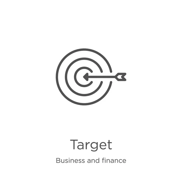 Target icon vector from business and finance collection. Thin line target outline icon vector illustration. Outline, thin line target icon for website design and mobile, app development. — Stock Vector