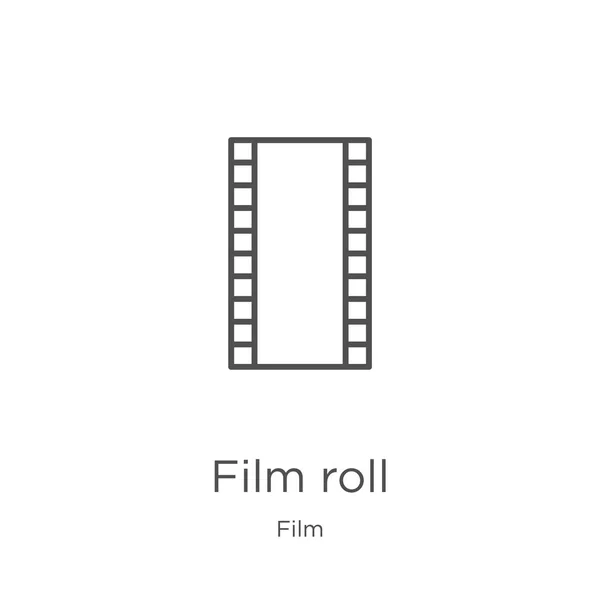 Film roll icon vector from film collection. Thin line film roll outline icon vector illustration. Outline, thin line film roll icon for website design and mobile, app development. — Stock Vector