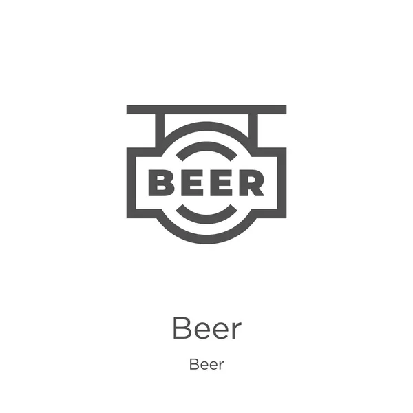 Bier-Icon-Vektor aus der Biersammlung. dünne Linie Bier umreißt Symbol Vektor Illustration. Umriss, dünne Linie Bier-Symbol für Website-Design und mobile, App-Entwicklung. — Stockvektor