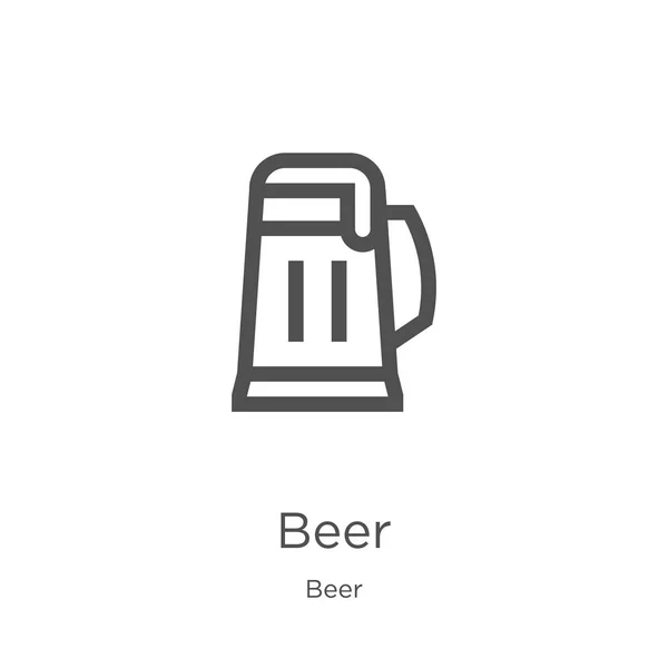 啤酒图标载体从啤酒收集。细线啤酒轮廓图标矢量插图。大纲，薄线啤酒图标的网站设计和移动，应用程序开发. — 图库矢量图片
