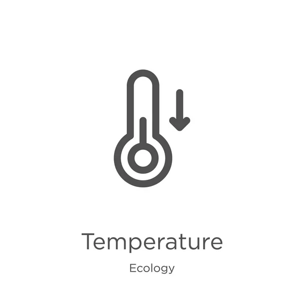 Vector icono de temperatura de la colección ecología. Icono de contorno de temperatura de línea delgada ilustración vectorial. Esquema, icono de temperatura de línea delgada para el diseño del sitio web y móvil, desarrollo de aplicaciones . — Vector de stock