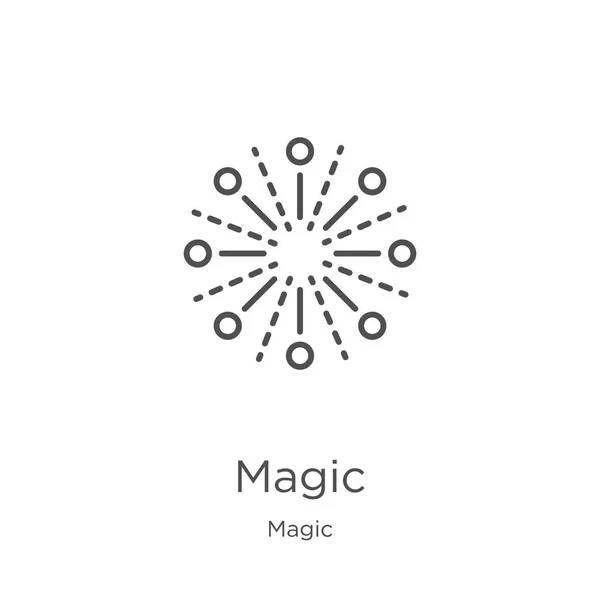 Vector icono mágico de la colección mágica. Ilustración vectorial delgada línea mágica contorno icono. Esquema, línea delgada icono mágico para el diseño del sitio web y móvil, desarrollo de aplicaciones . — Archivo Imágenes Vectoriales