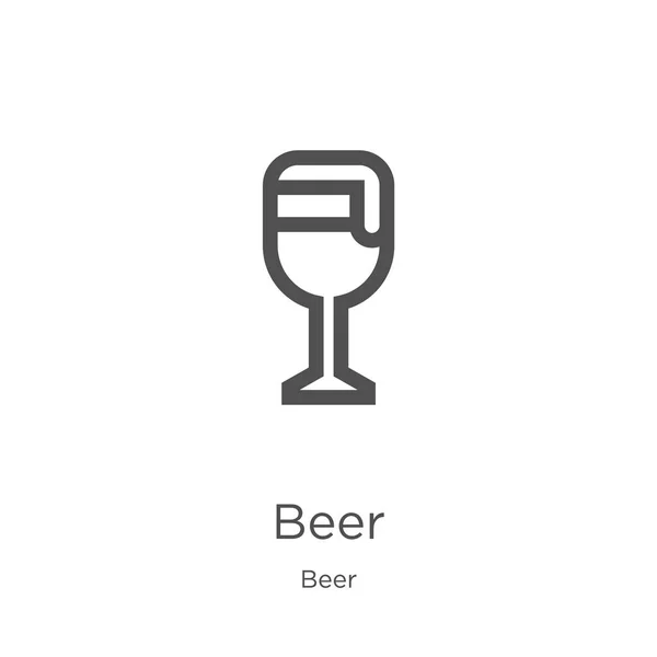 Ölikon vektor från öl samling. Tunn linje öl kontur ikon vektor illustration. Disposition, tunn linje ölikon för webbdesign och mobil, App utveckling. — Stock vektor