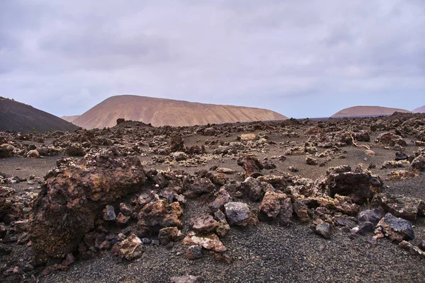 Vulkanikus Táj Körüli Timanfaya Nemzeti Park Lanzarote — Stock Fotó