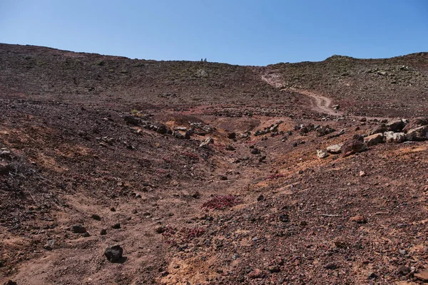 Trilha Caminhada Cratera Montanha Vulcânica Montana Roja Lanzarote — Fotografia de Stock