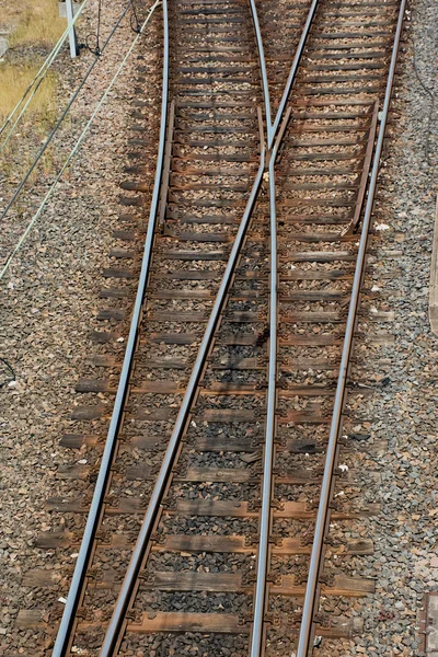 close up of rails switches on a sunny day