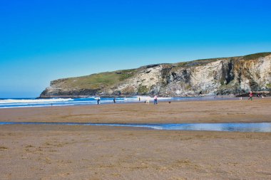 Cornish kayalık manzara Strand plaj trebarwith