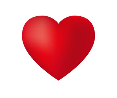 Beyaz arka planda kırmızı kalp. 3d.