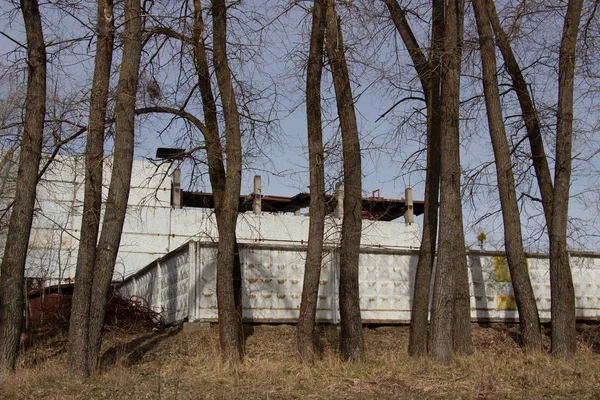 Accidente Chernobyl Pripyat Antes Después — Foto de Stock