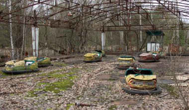 Chernobyl hayalet kasaba Pripyat, dönme dolabı