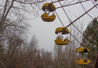 Chernobyl hayalet kasaba Pripyat, dönme dolabı