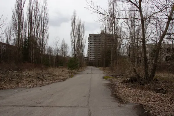 Ghost town Pripyat a Chernobyl, ruota panoramica — Foto Stock