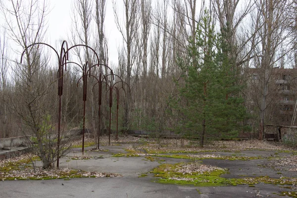 Ghost town Pripyat a Chernobyl, ruota panoramica — Foto Stock