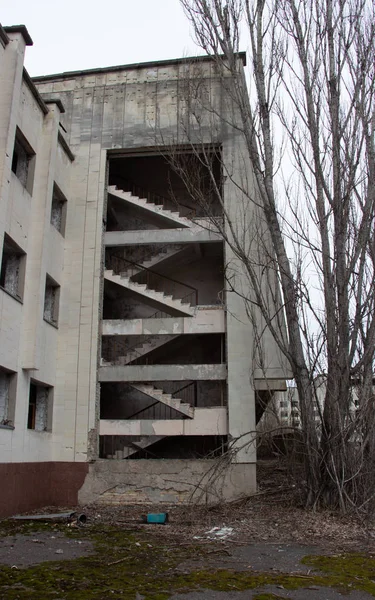 Ghost town Pripyat a Chernobyl, ruota panoramica — Foto Stock