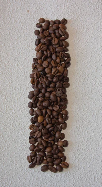 Image Roasted Coffee Beans Shaped Alphabet White Background — Stock Photo, Image