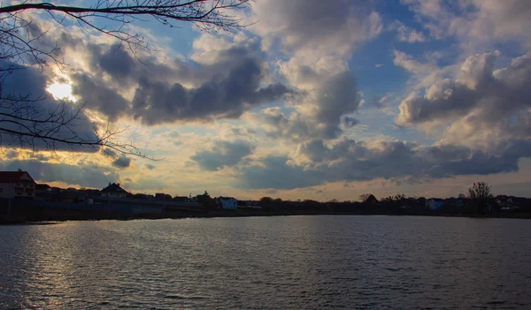 Eine Herde Kleiner Wolken Schönes Foto Von Wolken Blauen Himmel — Stockfoto