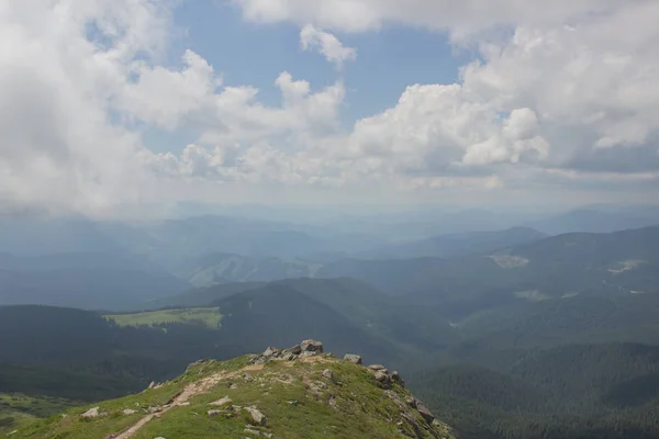 Trekking Den Karpaten Wanderung Zur Grenze Zwischen Der Ukraine Und — Stockfoto