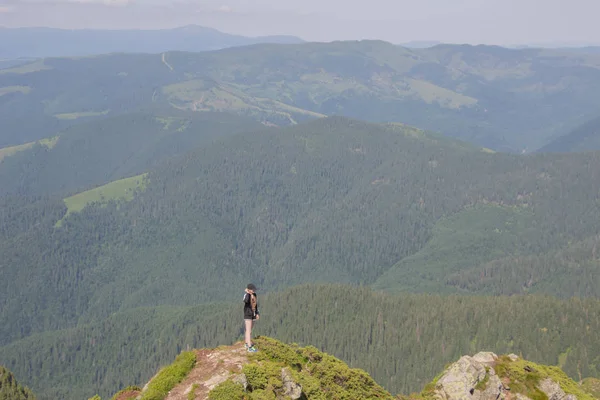 Trekking Carpathians Hike Border Ukraine Romania Pop Ivan Marmarassky Pop — Stock Photo, Image