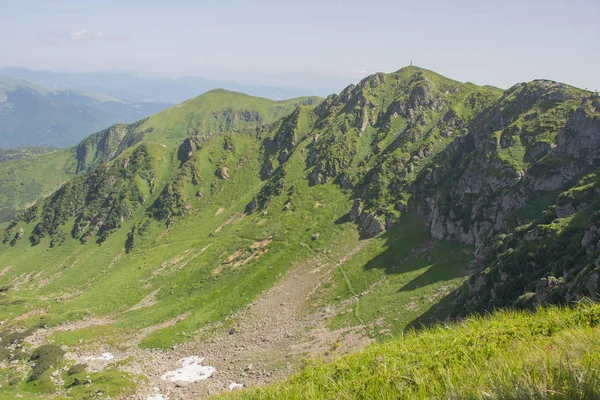 Trekking Los Cárpatos Caminata Frontera Entre Ucrania Rumania Del Pop — Foto de Stock