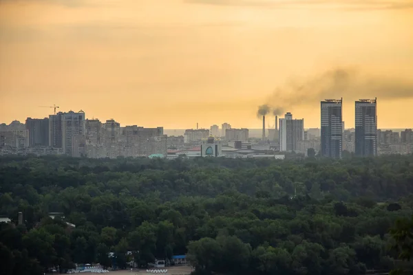 Экскурсия Киеву Центре Европы Вид Днепр Остров Труханов Пешеходный Мост — стоковое фото