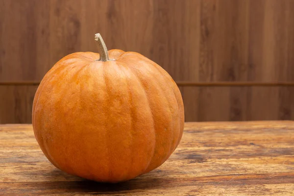 Apelsin Pumpa Närbild Bordet Pumpa Mock Upp För Halloween Rak — Stockfoto