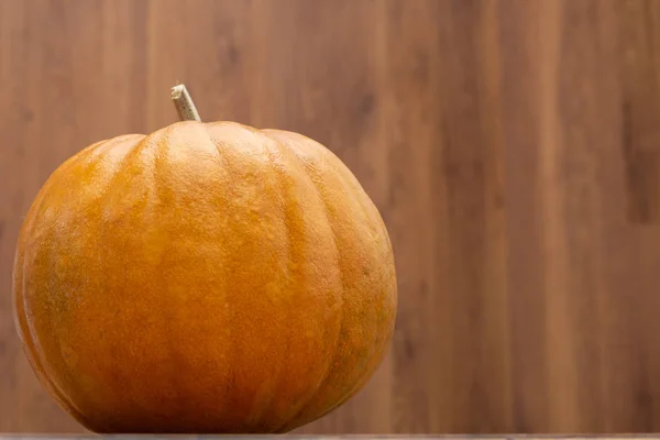 Apelsin Pumpa Närbild Bordet Pumpa Mock Upp För Halloween Rak — Stockfoto