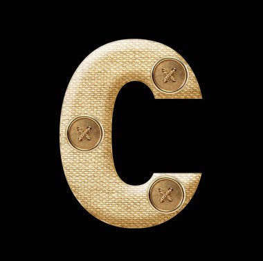 izole edilmiş 3d tuval kumaş alfabesi