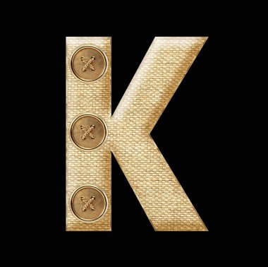 izole edilmiş 3d tuval kumaş alfabesi