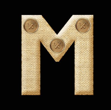 izole edilmiş 3d tuval kumaş alfabesi