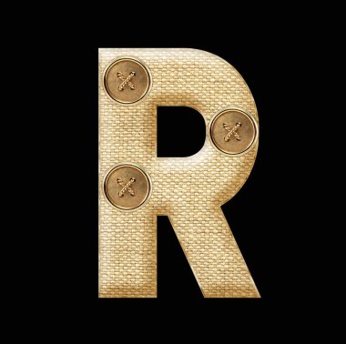 izole edilmiş 3d tuval kumaş alfabesi