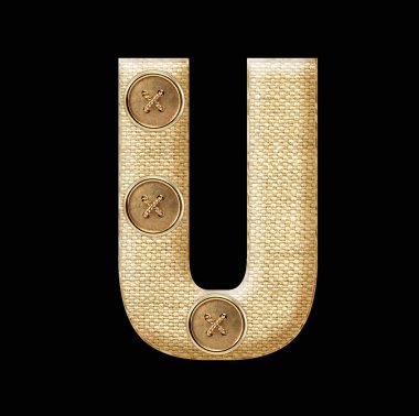 izole edilmiş 3d tuval kumaş alfabesi