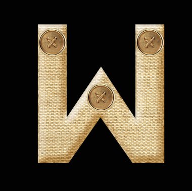 izole edilmiş 3d tuval kumaş alfabesi