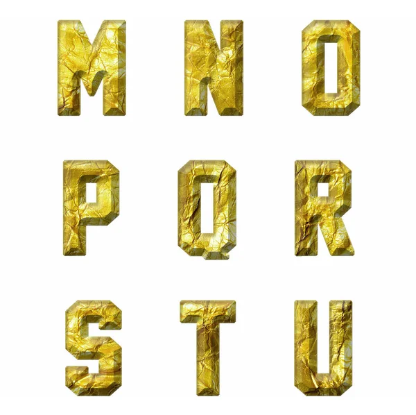 Isoliertes Goldenes Alphabet Auf Weißem Hintergrund — Stockfoto