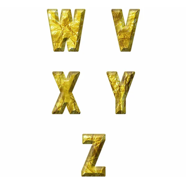 Isolated Golden Alphabet White Background — Stock Photo, Image