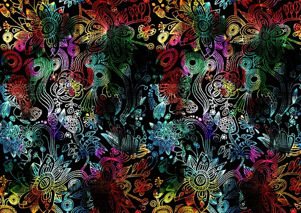 Абстрактний Квітковий Візерунок Текстурою Тканини — стокове фото