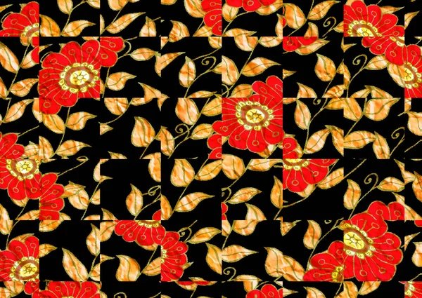 Абстрактный Цветочный Узор Текстурой Ткани — стоковое фото