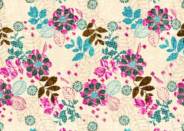 Abstract Floral Pattern Fabric Texture — Stock Photo, Image