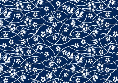 Kumaş desenli soyut çiçek deseni