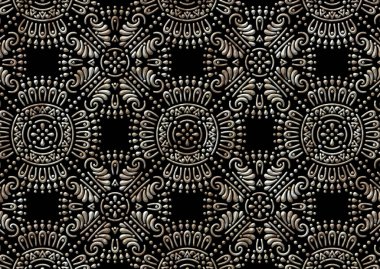 3D antika izole sınır ve resim çerçevesi