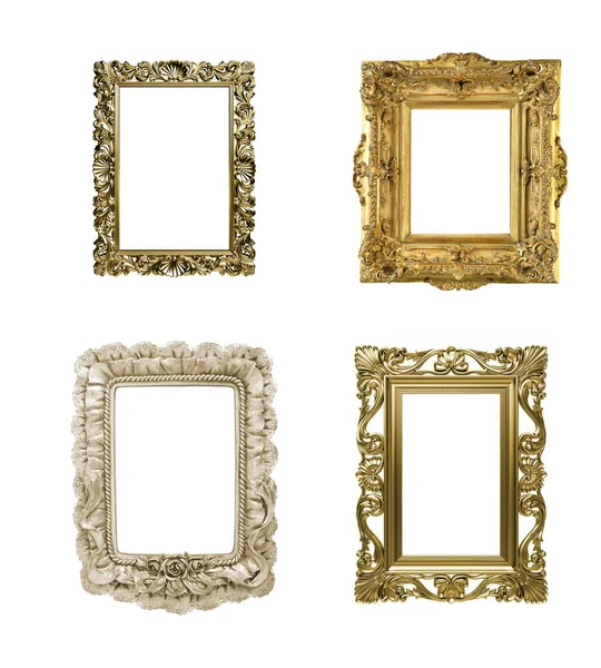 Antique Isolated Golden Picture Frame — Stock Photo, Image