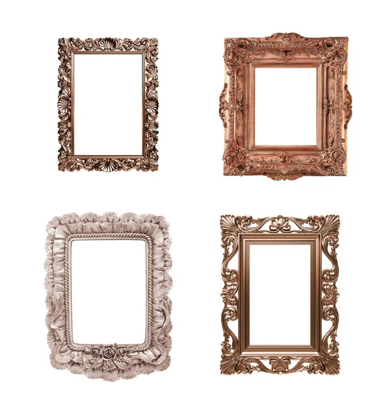 Antique Isolated Golden Picture Frame — Stock Photo, Image