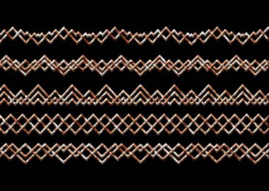 3D antika izole sınır ve resim çerçevesi