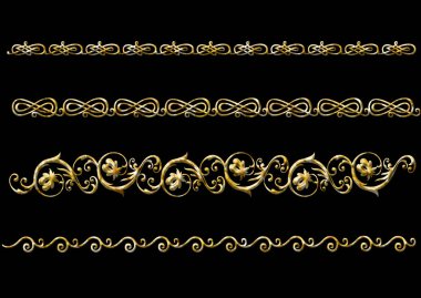 3D antika izole sınır ve resim çerçevesi